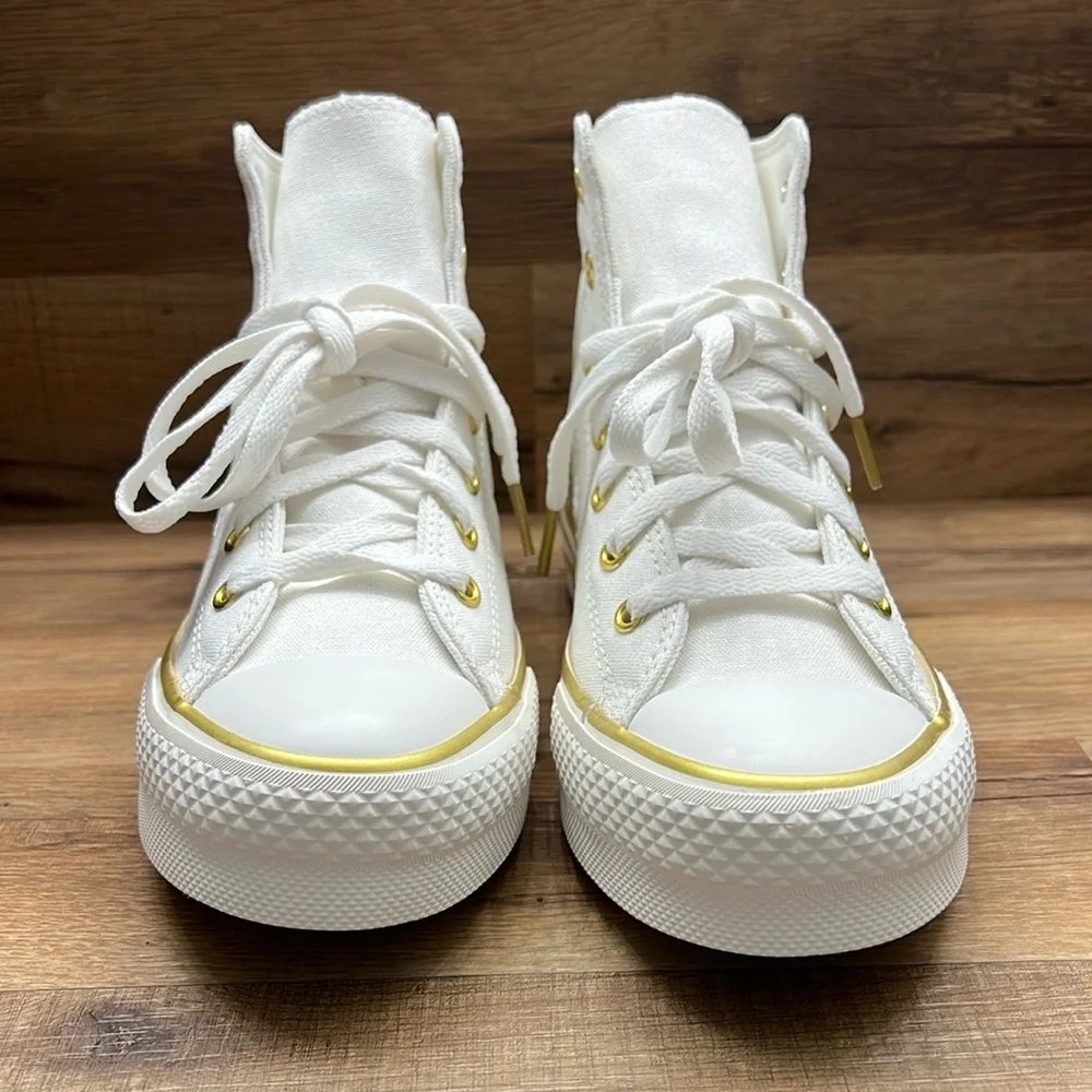 Converse High-Top Sneakers - White and Gold